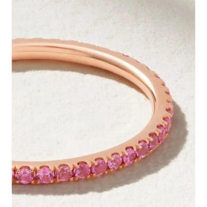 Pink Ruby Ring 925 Sterling Silver With Gold Plated