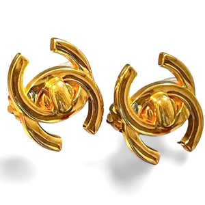 Chanel cc earrings etsy discount