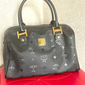 Vintage MCM Black Monogram Speedy Bag Style Handbag Mini Duffle Bag. Unisex and Daily Use Purse. Classic Style in Originality. 050601ya5 Etsy