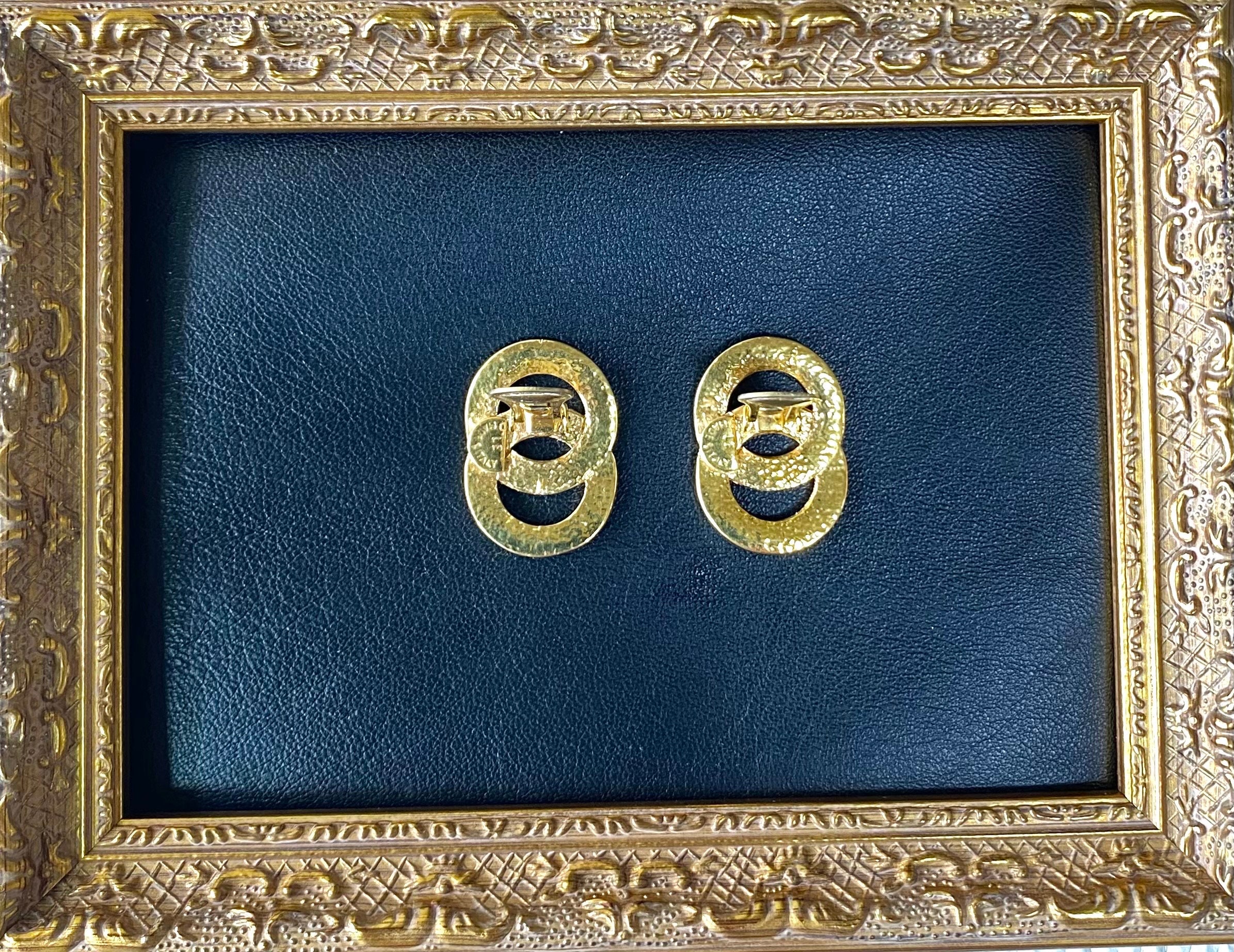 Vintage Celine Gold Tone Double Round Motif Earrings With - Etsy