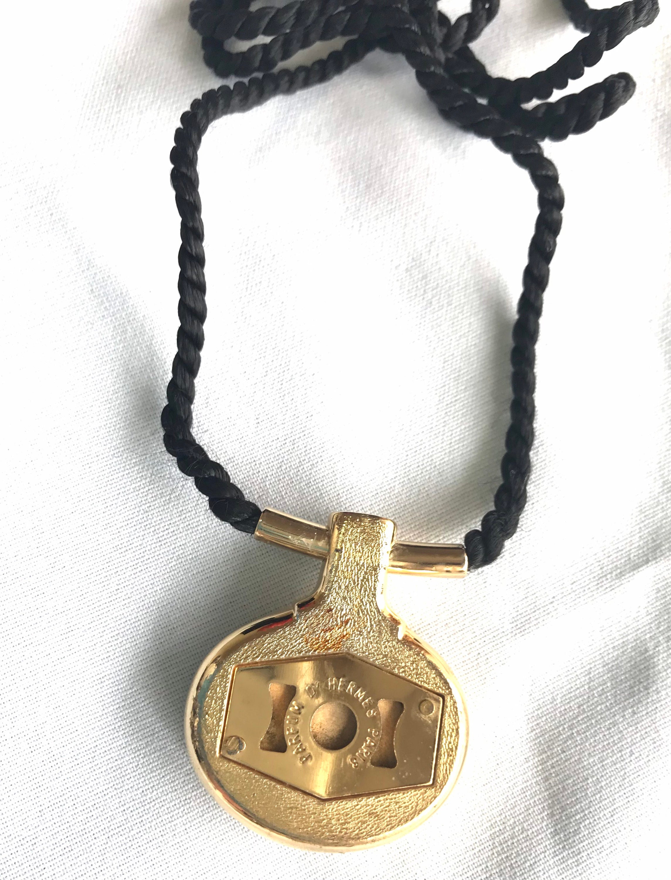 Vintage Hermes Golden and Red Stone Charm Pendant Top Necklace - Etsy