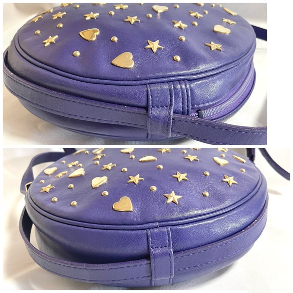 Vintage Yves Saint Laurent purple round bag with … - image 8