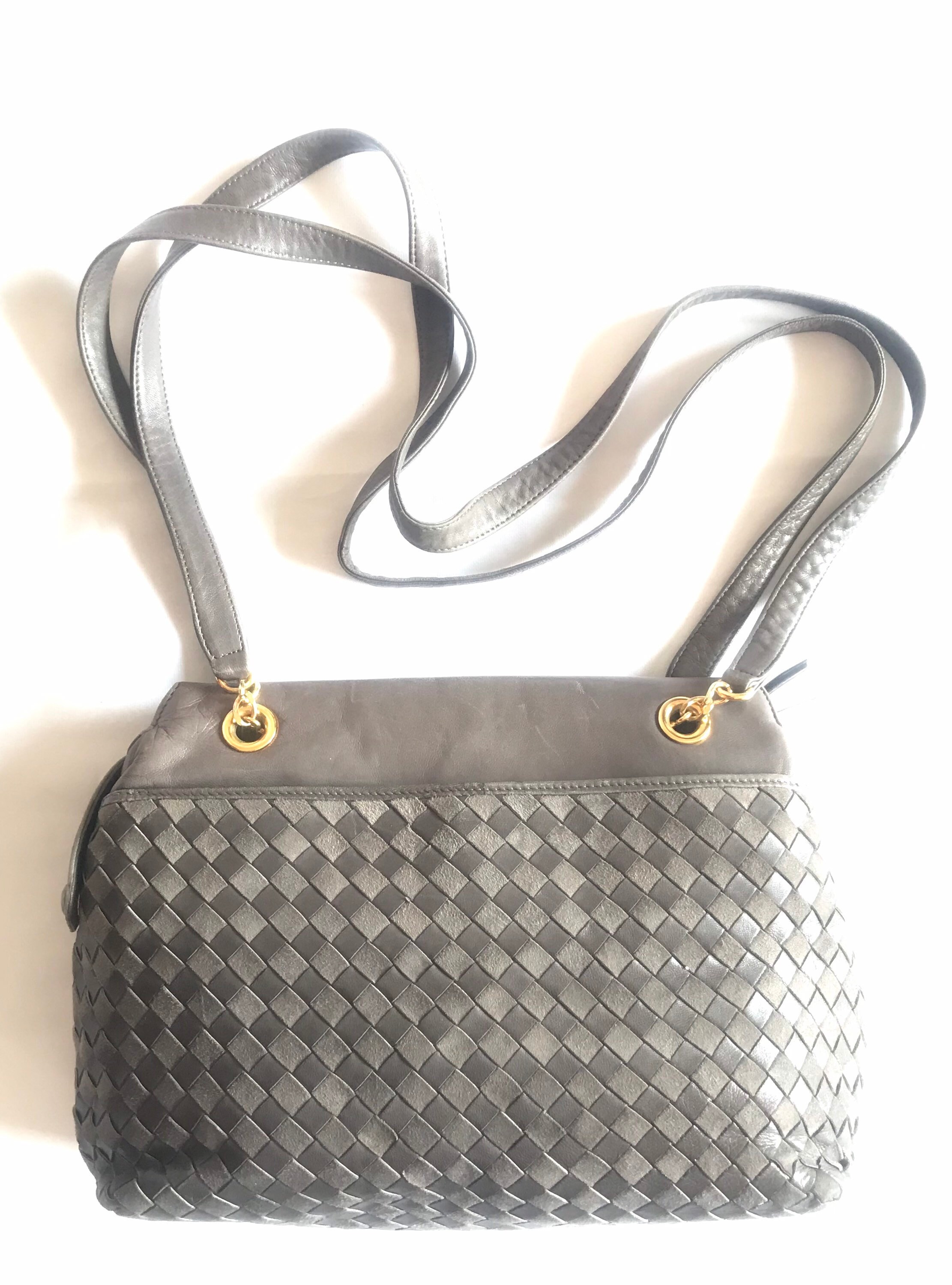 Vintage Bally Grey, Taupe Smooth and Suede Leather Mix