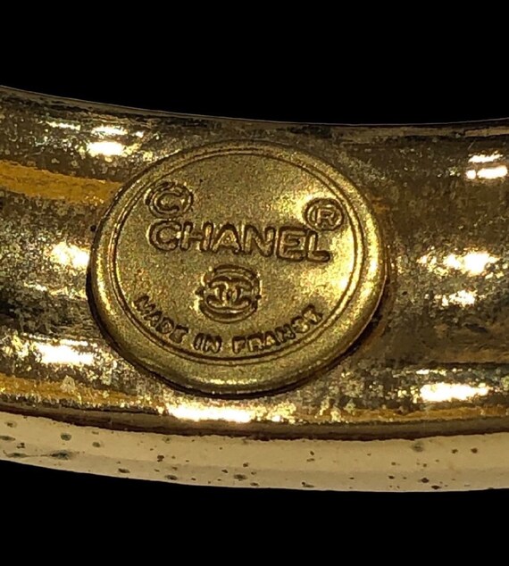 W5 Vintage Chanel golden bangle with logo marks a… - image 8