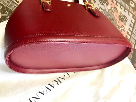 Vintage Valentino Garavani wine leather handbag w… - image 3