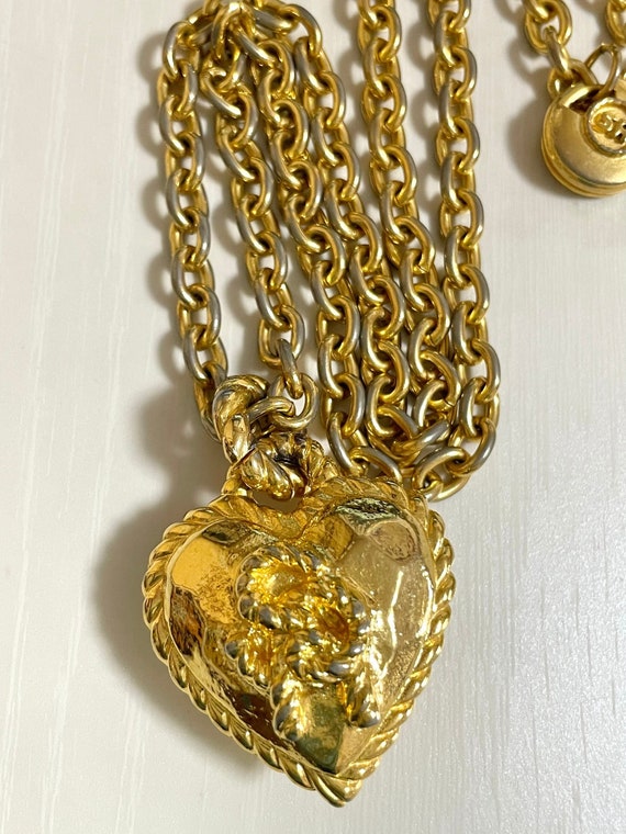 アクセサリー VINTAGE SONIA RYKIEL GOLD CHAIN NECKLASS Vintage Sonia Rykiel Chain Necklace With Rope Design Heart