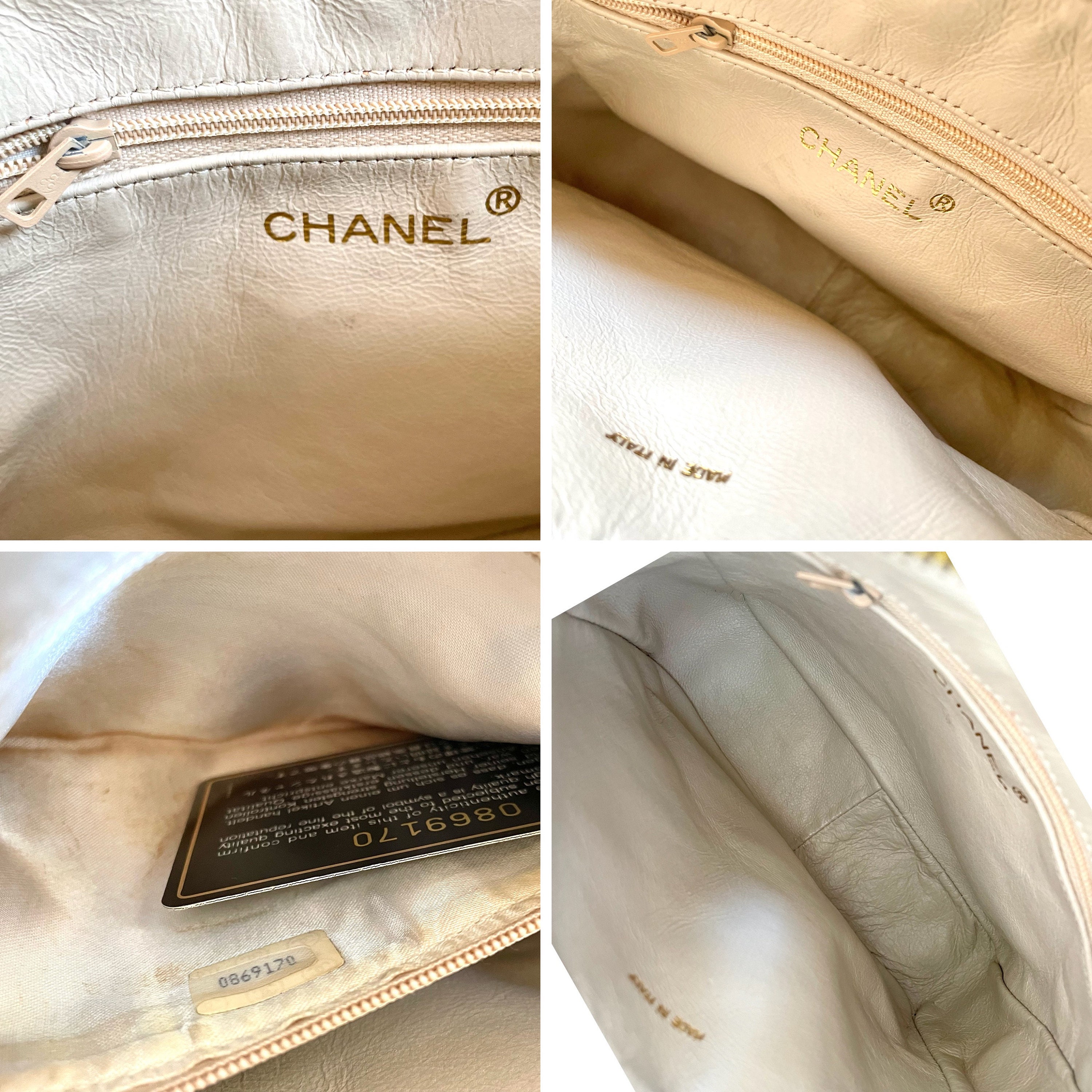 Vintage CHANEL Yellow Lambskin Camera Type Chain Shoulder
