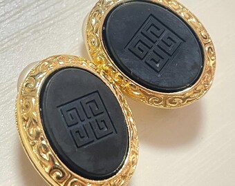 Vintage GIVENCHY Gold-tone Heart Padlock Logo Brooch. Embossed