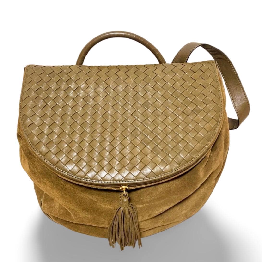 1990s Vintage BOTTEGA VENETA Fisherman Style Intrecciato Shoulder