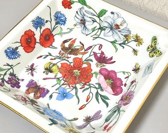 1980s Vintage GUCCI × Bernardaud Limoges Ceramic Floral Plate