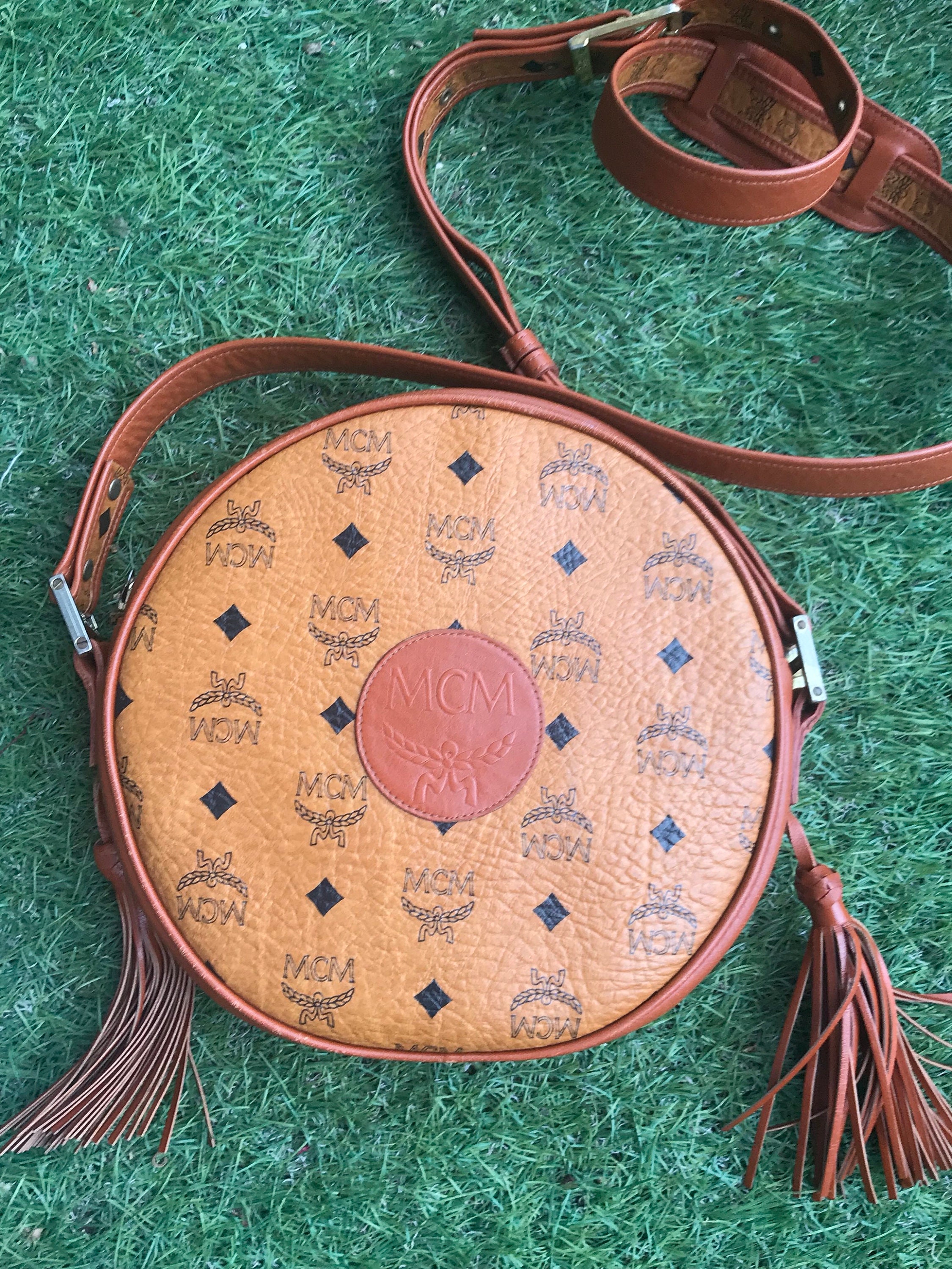 Vintage MCM brown monogram round Suzy Wong shoulder bag with brown lea –  eNdApPi ***where you can find your favorite designer  vintages..authentic, affordable, and lovable.