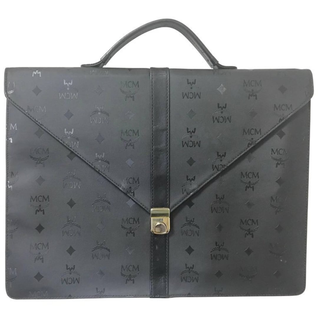 MCM ダークグレー ビジネスバッグ Vintage MCM Black Monogram Briefcase — Business Bag & Document