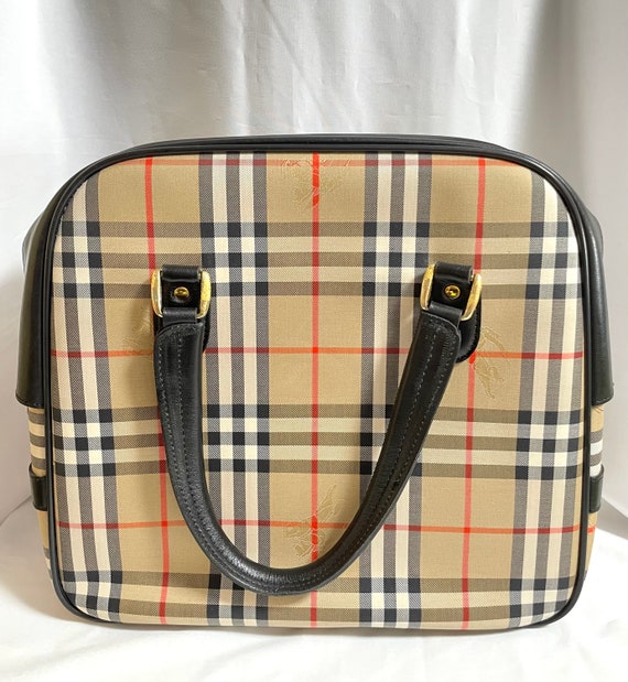 Vintage Burberry Classic Beige Nova Check Fabric Handbag With -  UK