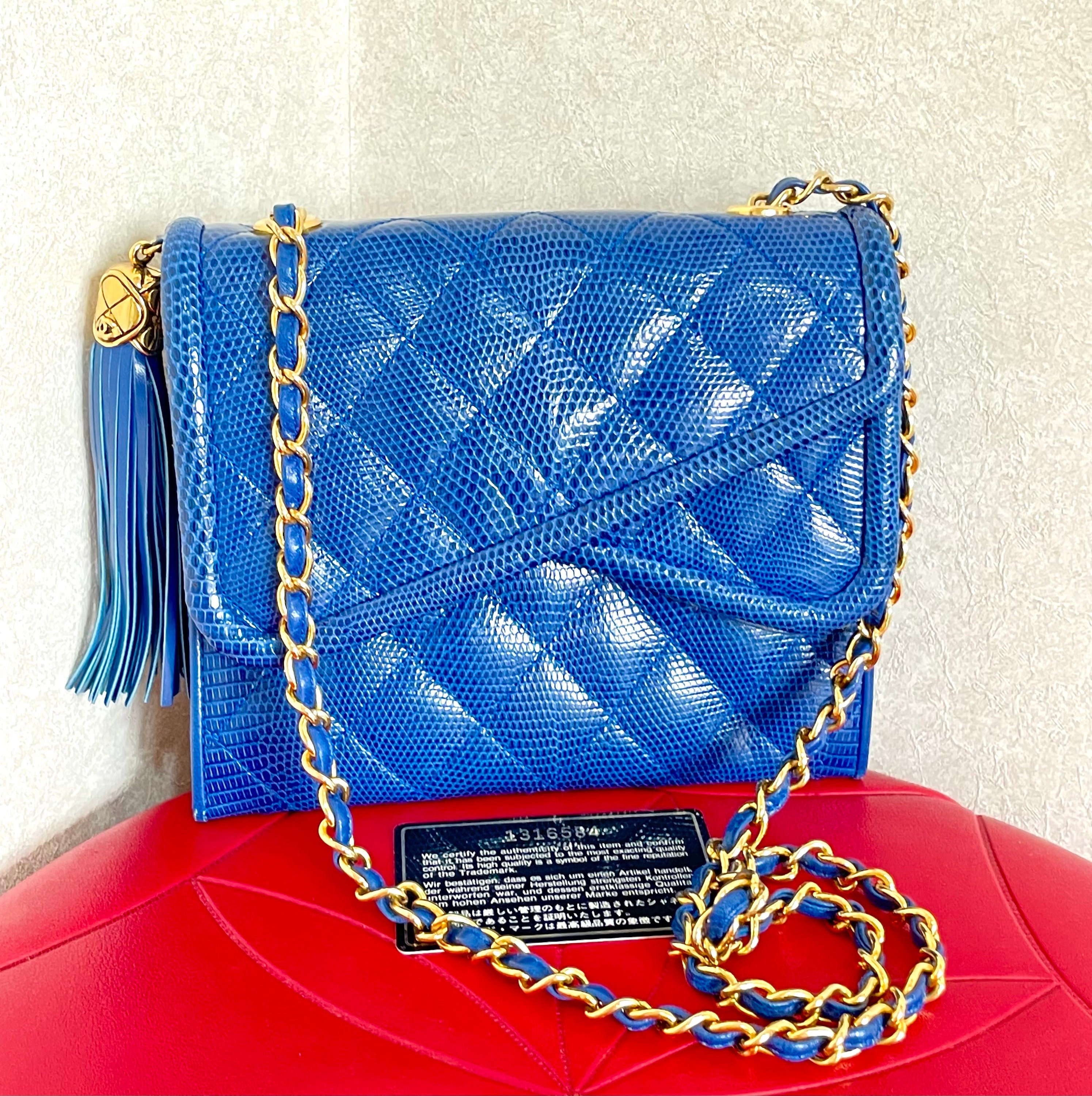 CHANEL, Bags, Rare Chanel Red Lizard Square Mini Collectible