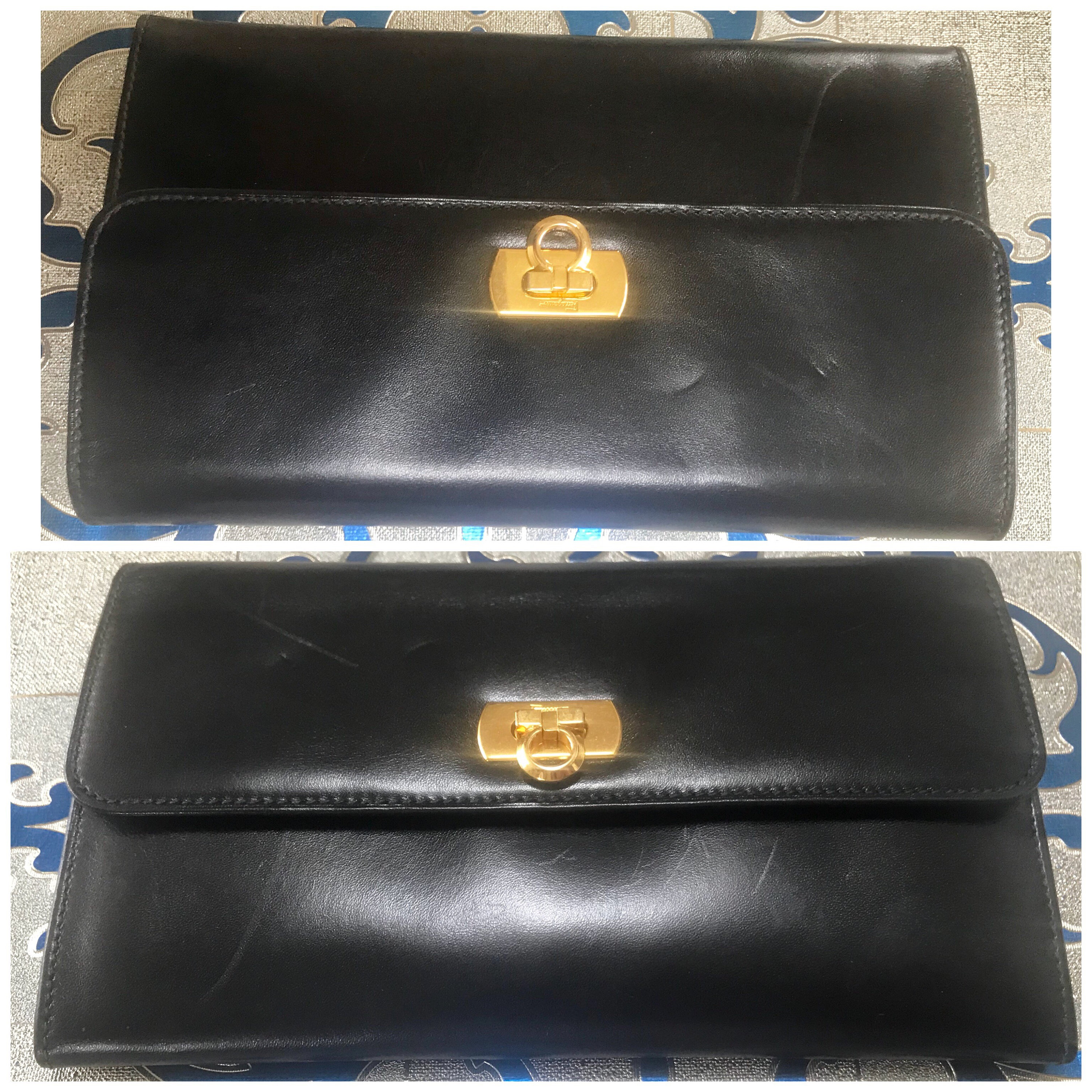 Vintage Salvatore Ferragamo Gancini Black Leather Wallet Vintage Salvatore Ferragamo Gancini Black Leather Wallet
