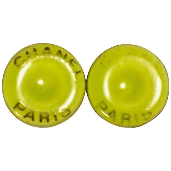Vintage CHANEL yellow green, lime color and gold t