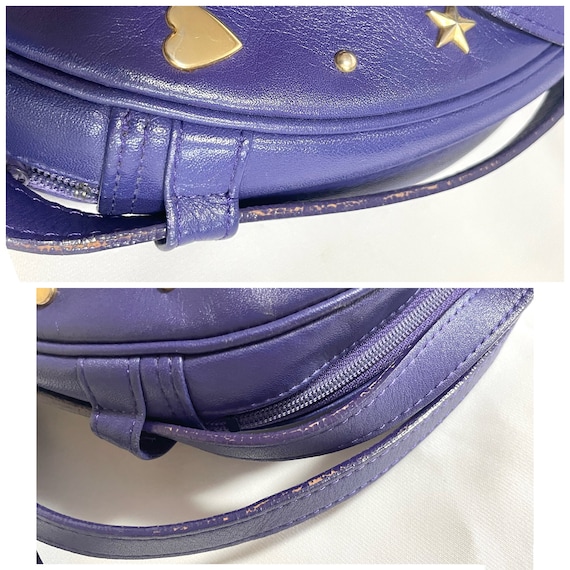 Vintage Yves Saint Laurent purple round bag with … - image 7