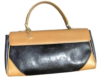 乱*郎様 レア【送料無料❗️】vintage SAINT LAURENT総柄ブラ Yves Saint Laurent 極 美品 YVES SAINT LAURENT イヴ サン
