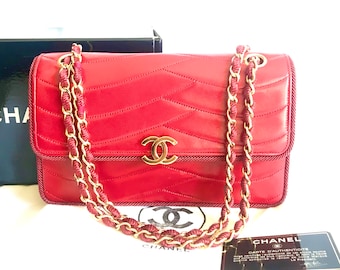 Chanel Red Satin Mini Flap Bag