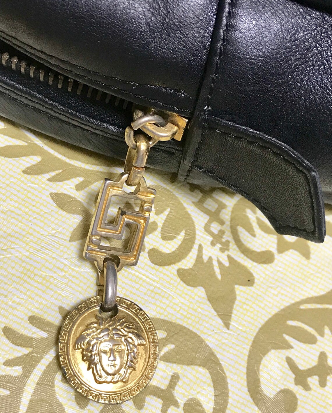 Vintage Gianni Versace black leather purse pouch case bag | Etsy