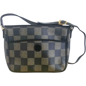 Vintage FENDI Pecan Chess Pattern Shoulder Bag With FF Logo | 90s