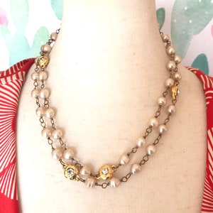 Vintage Chanel Pearl Necklace Lariat Strand 57 Inchs. 