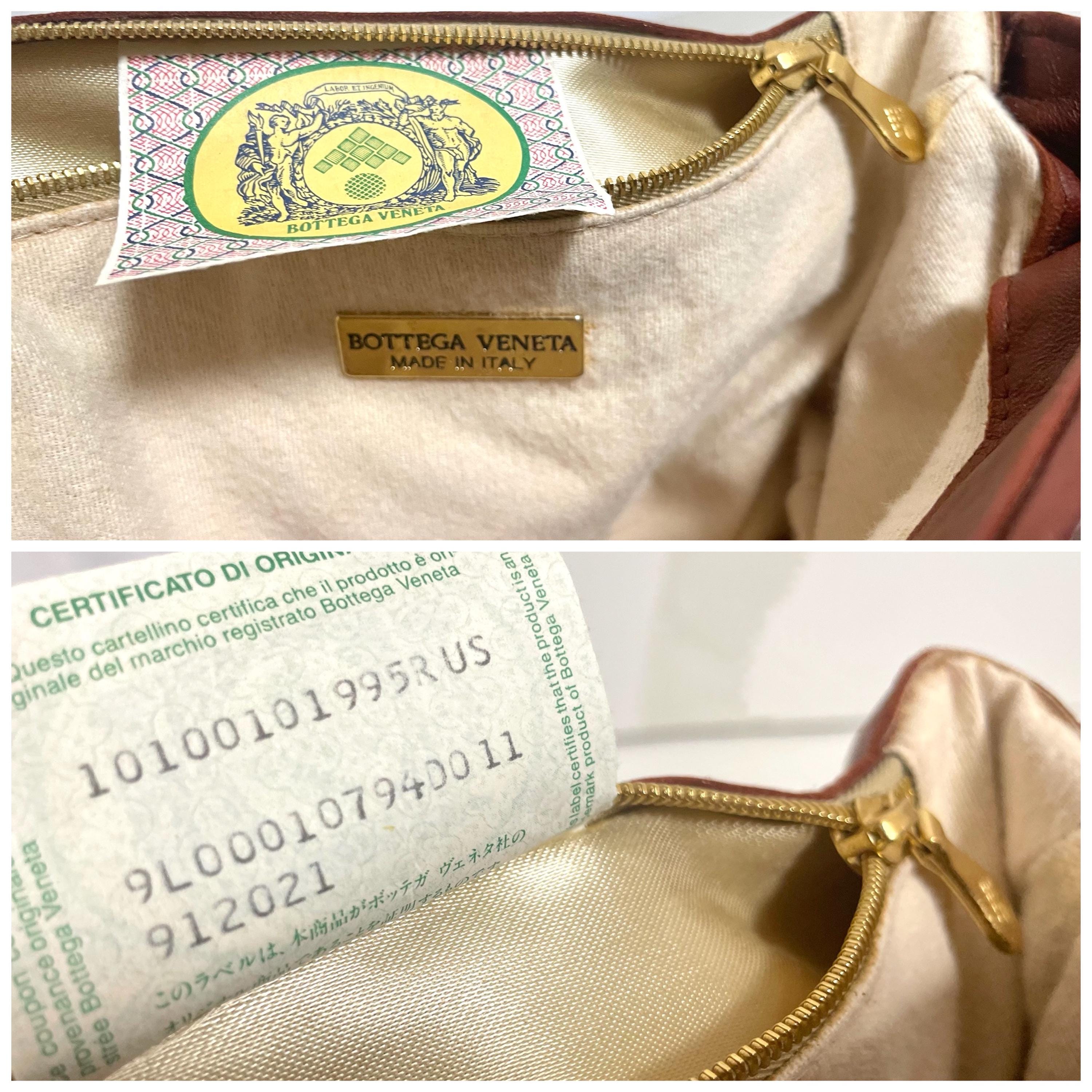 Vintage BOTTEGA VENETA Brown Intrecciato Woven Lambskin Handbag