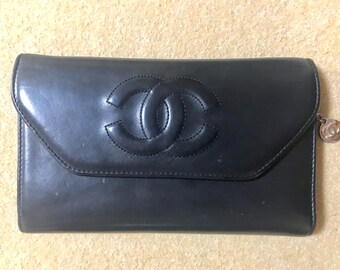 CHANEL vintage wallet 90’s Vintage Chanel Lambskin French Style Wallet w/Coin Pouch | eBay