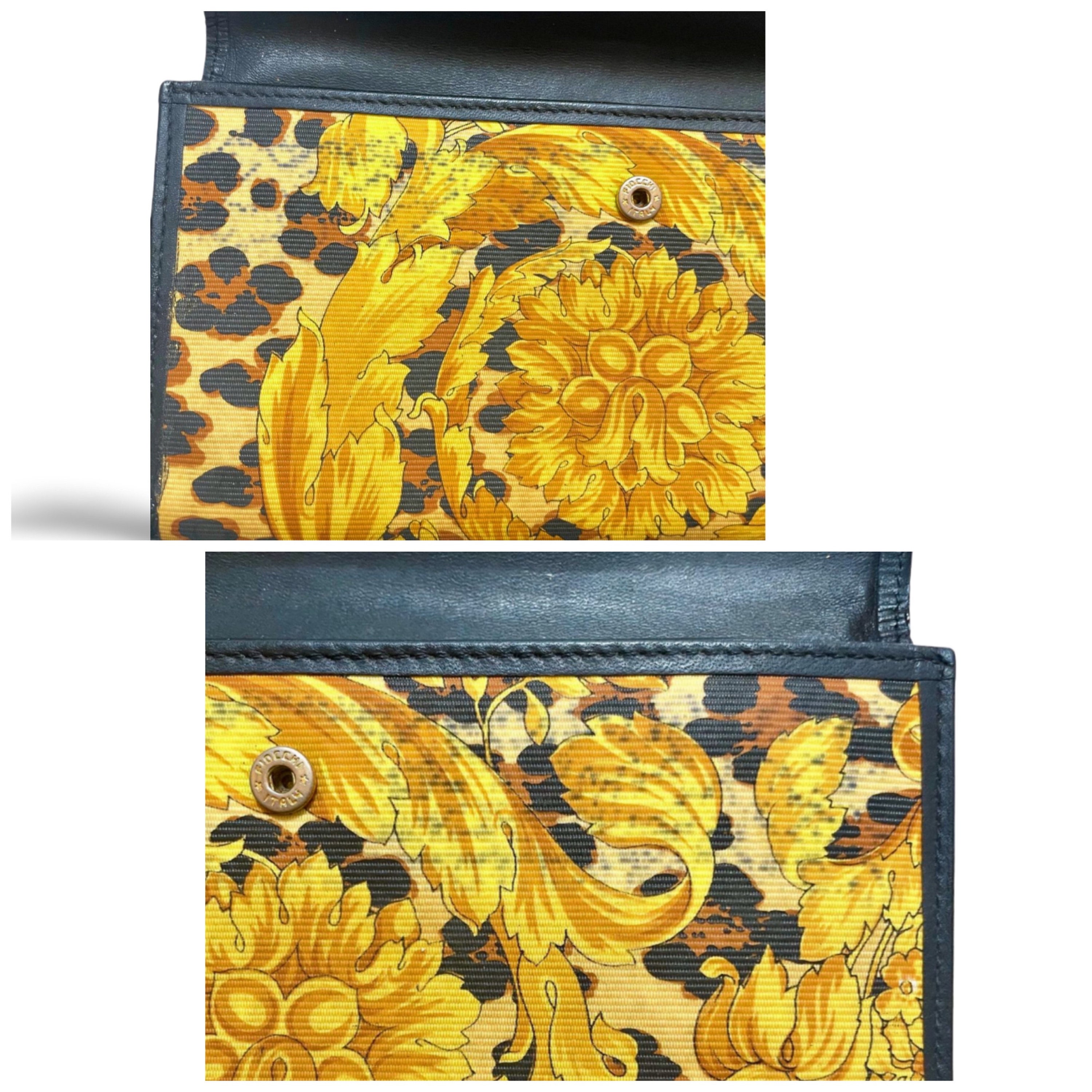 Vintage Gianni Versace Black Leather Wallet With Its Iconic