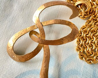 アクセサリー VINTAGE SONIA RYKIEL GOLD CHAIN NECKLASS Vintage Sonia Rykiel Golden Chain Necklace With Large Logo