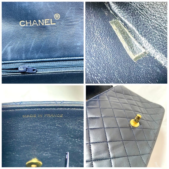 80's vintage Chanel dark navy lambskin 2.55 class… - image 7