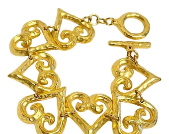 イヴ・サンローランのヴィンテージブルーハートチャームブレスレット