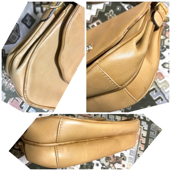 Vintage Gucci nude brown leather shoulder bag wit… - image 5