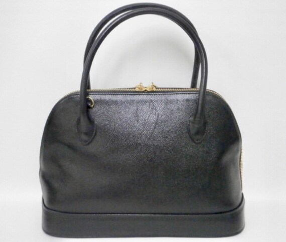 Authentic Valentino Garavani black leather tote handbag work