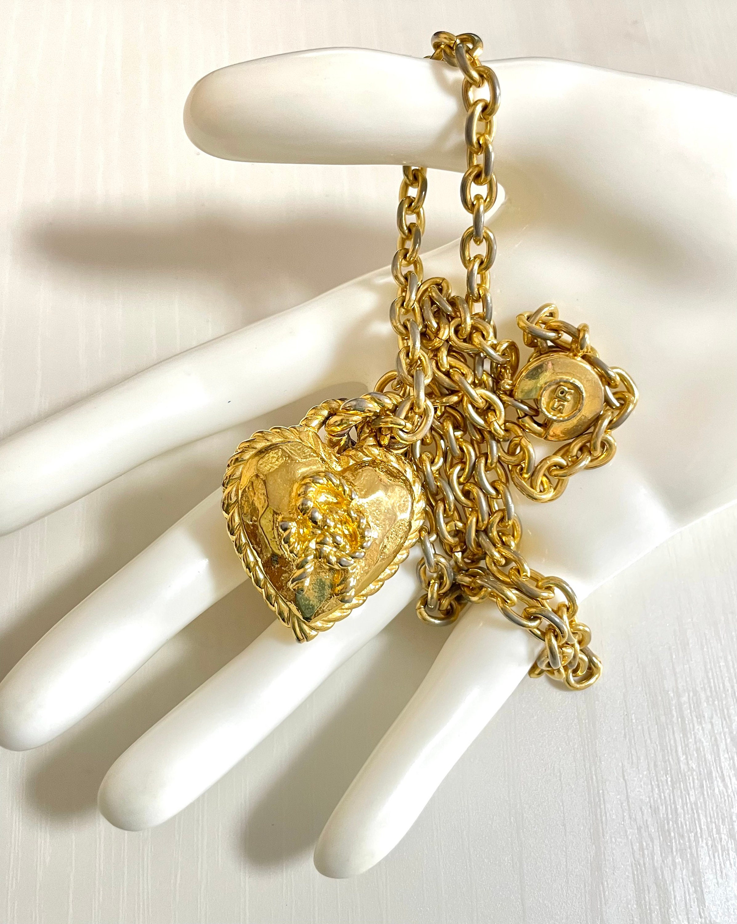 Vintage Sonia Rykiel Chain Necklace With Rope Design Heart