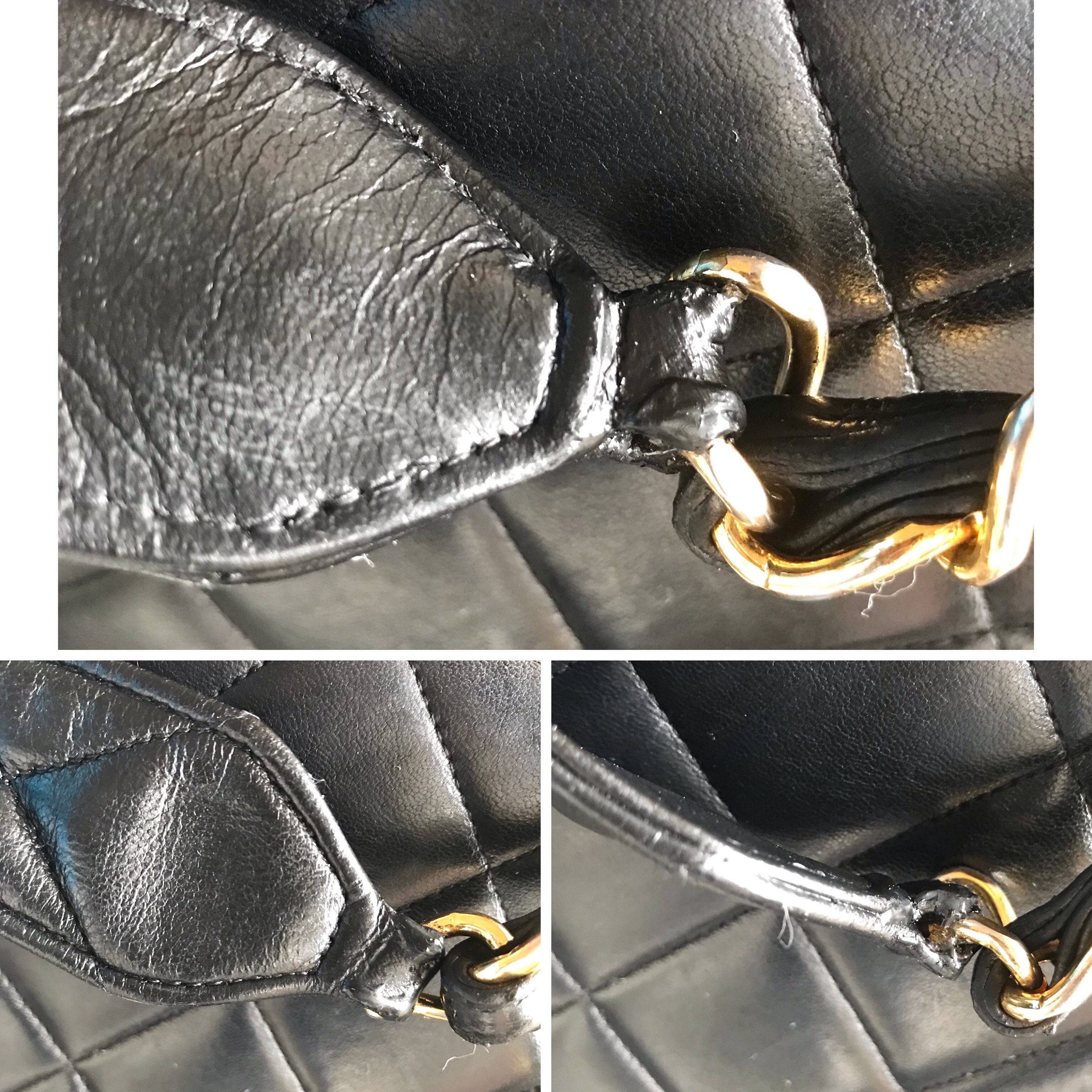 Vintage Chanel Classic Large Black Lambskin 2.55 Square Shape