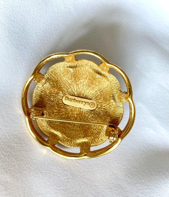Vintage Burberry Faux Pearl Crystal Brooch | 1980s 1990s Burberrys