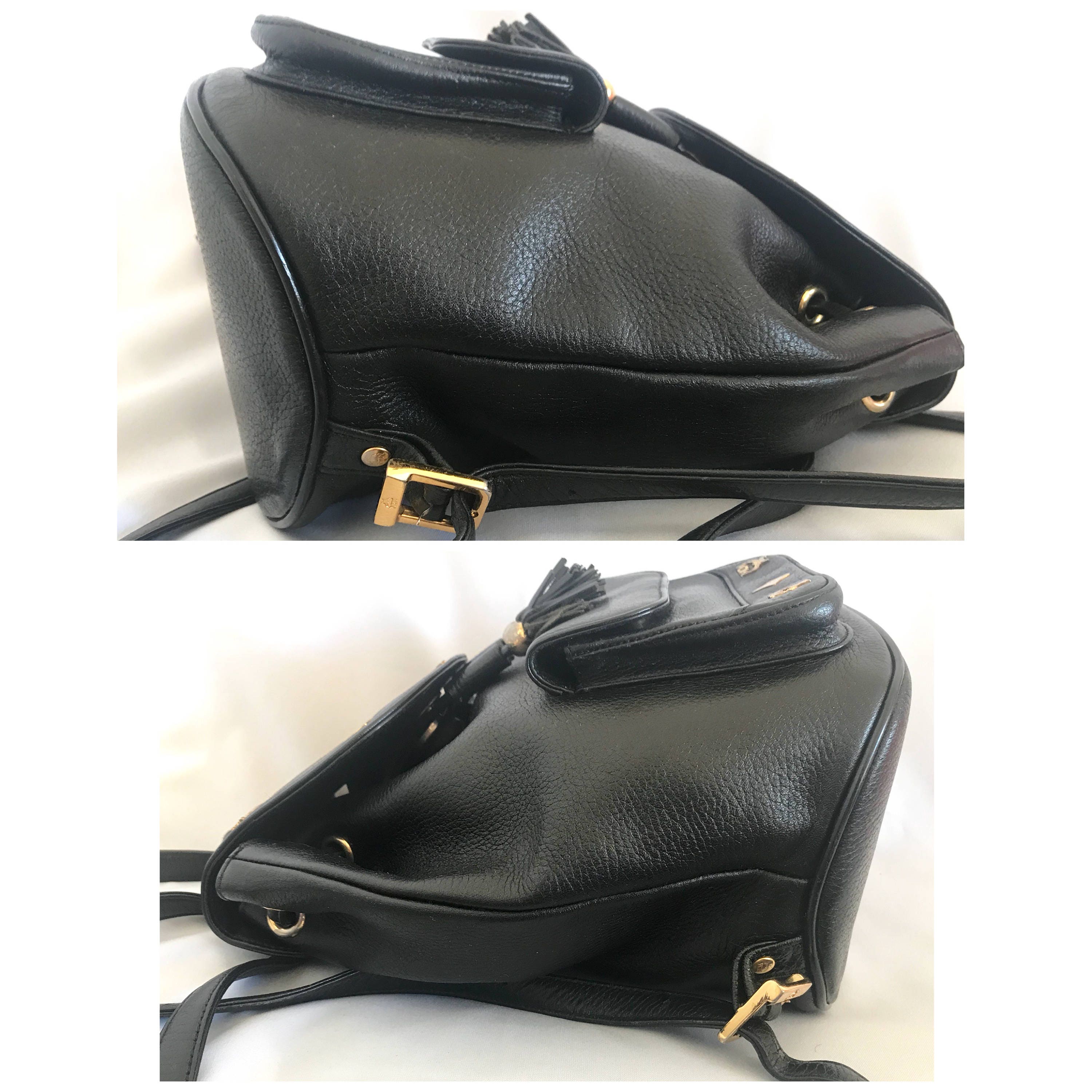 Vintage MCM Michael Cromer Black Quilted Leather Backpack Gold Hardware MCM Vintage Black and Gold Hardware Jacquard | Mercari main image 4