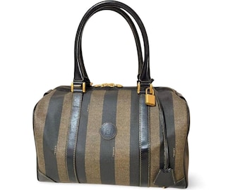 Vintage FENDI Pecan Chess Pattern Shoulder Bag With FF Logo | 90s
