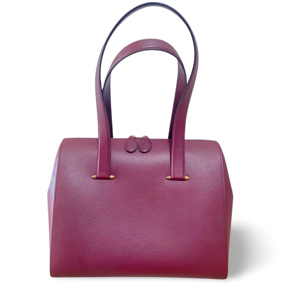 1990s Vintage Cartier Must De Cartier Wine Bordeaux Leather 