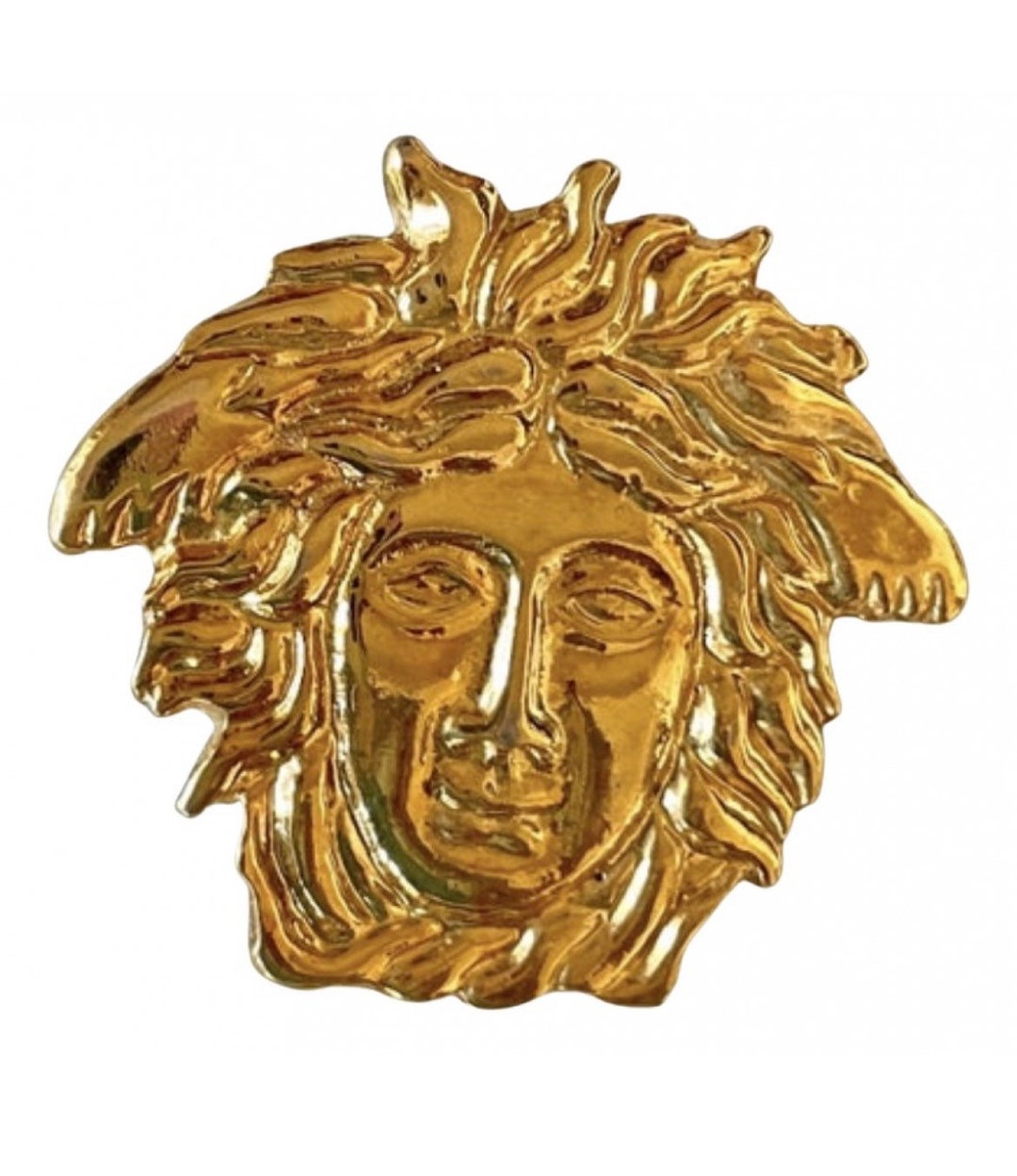 Vintage GIANNI VERSACE Medusa Head Pin at Rice and Beans Vintage