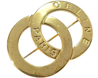 Vintage Celine Extra Big Golden Triomphe Brooch. Great Vintage