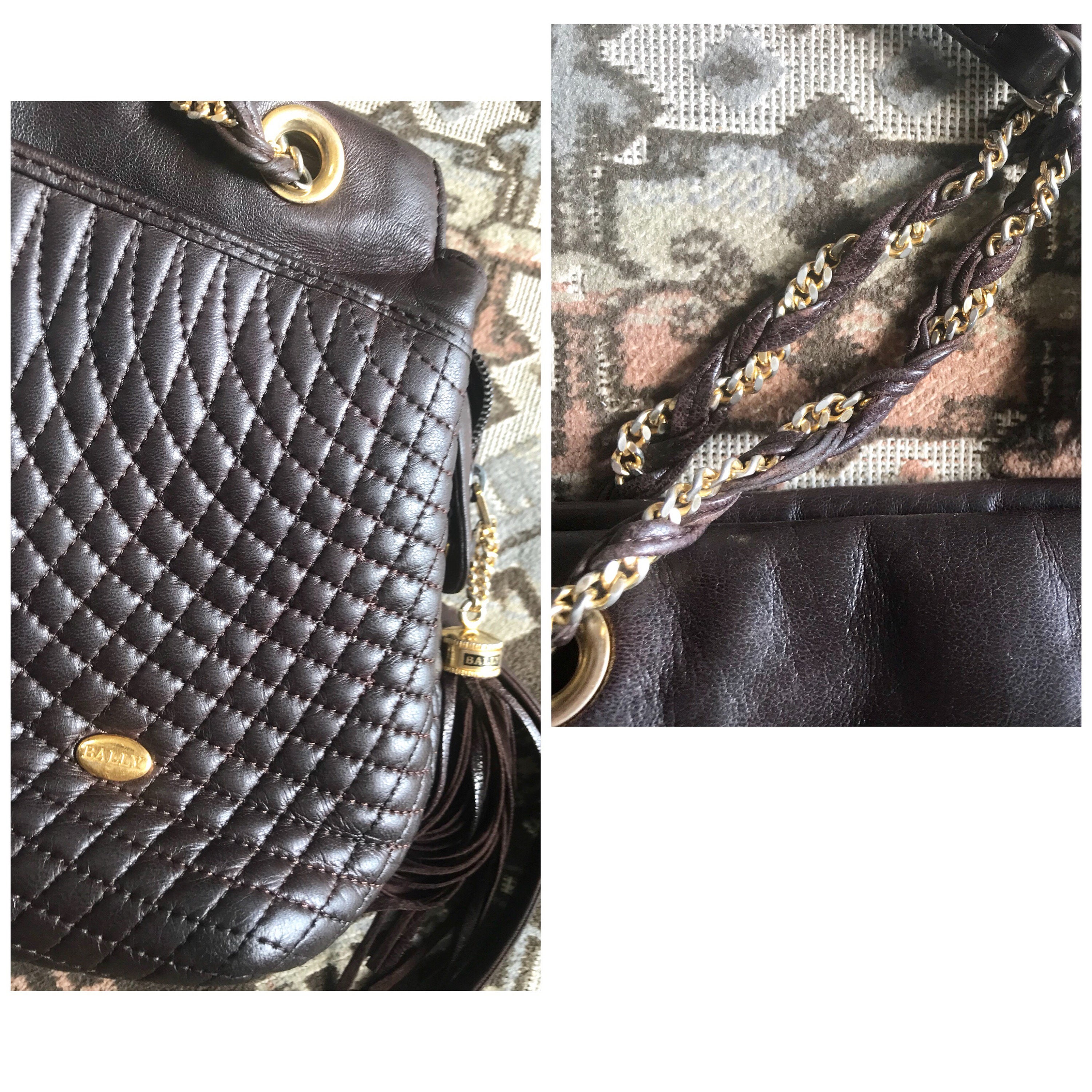 Vintage Bally Quilted Lambskin Leather Gold Chain Shoulder Bag - Shop  Folklore Messenger Bags & Sling Bags - Pinkoi