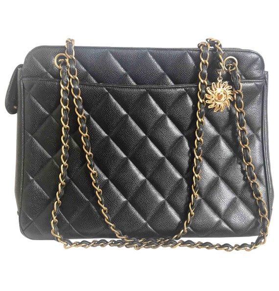 black chanel purse with chain strap bag