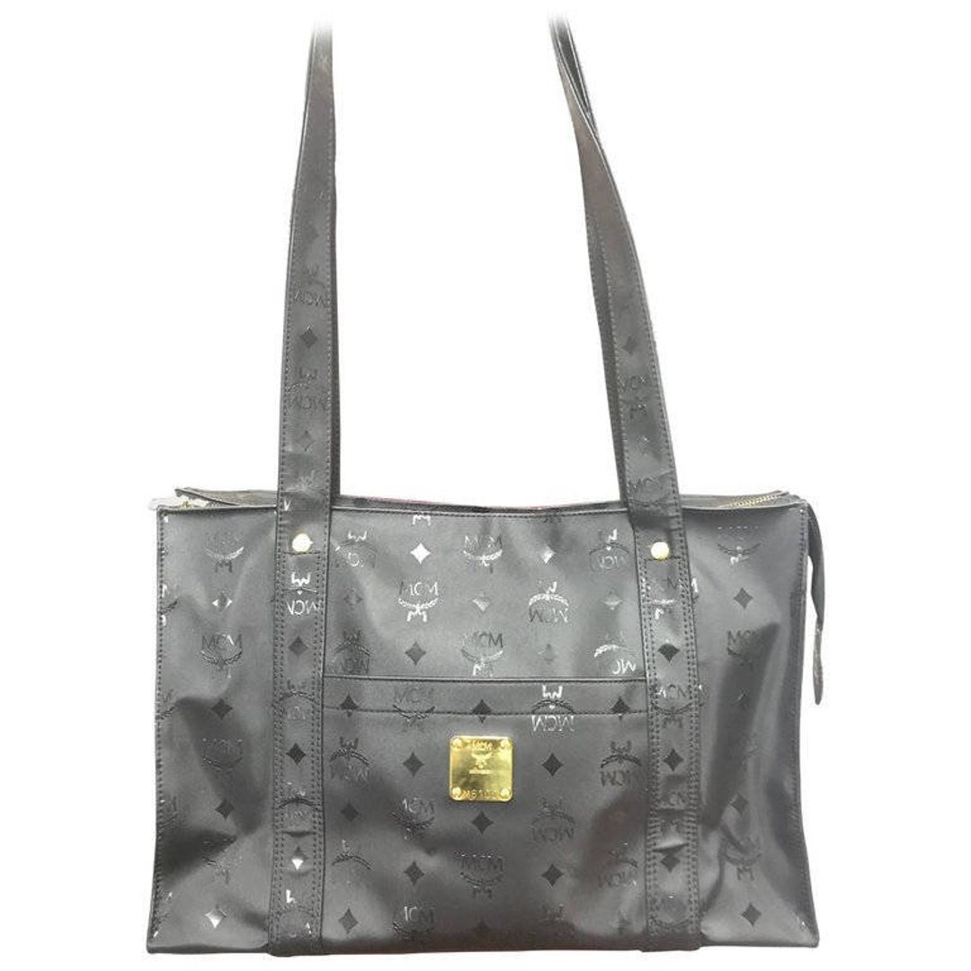 MINT. Vintage MCM Black Monogram Large Shopper Tote Bag MINT. Vintage MCM Black Monogram Large Shopper Tote Bag