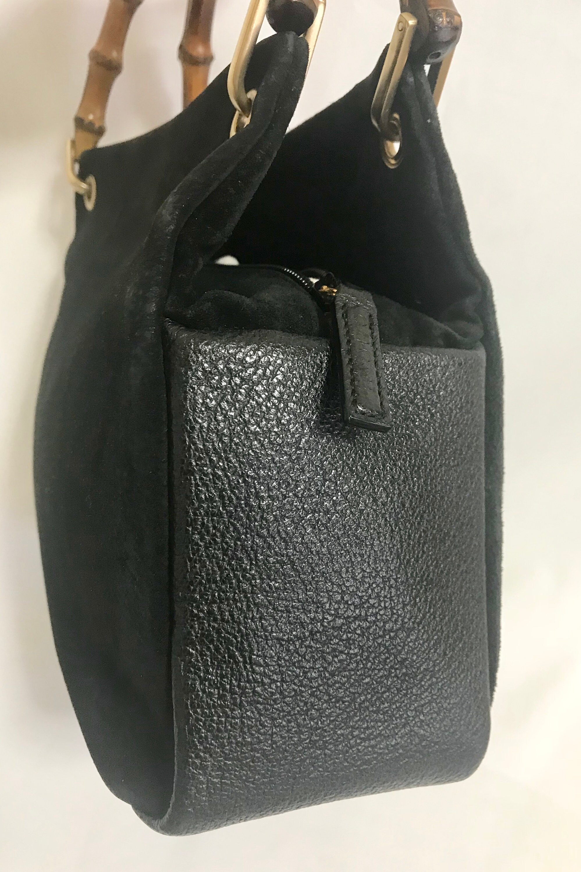 Vintage Gucci Black Suede Mini Top Handle Bag – Treasures of NYC