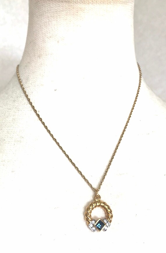 Vintage LANVIN Golden Skinny Chain Necklace With Golden Round 