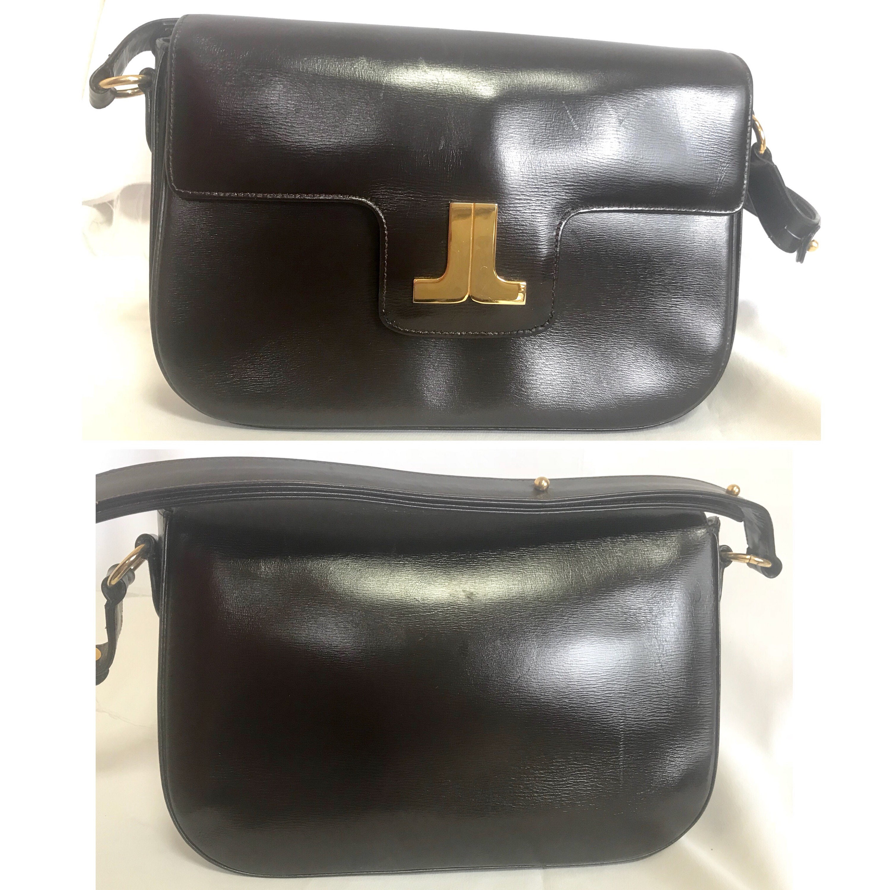 Sac Vintage Bandoulière Lanvin En Cuir Marron - Authentique - Occasion En Bon État Général