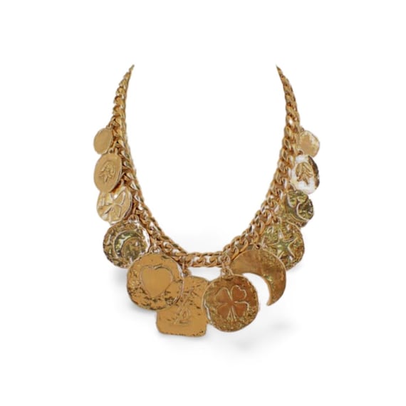 Vintage Yves Saint Laurent Statement Necklace | Heart, Moon, Star