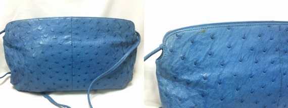 1980s. Vintage BALLY genuine blue ostrich leather… - image 3